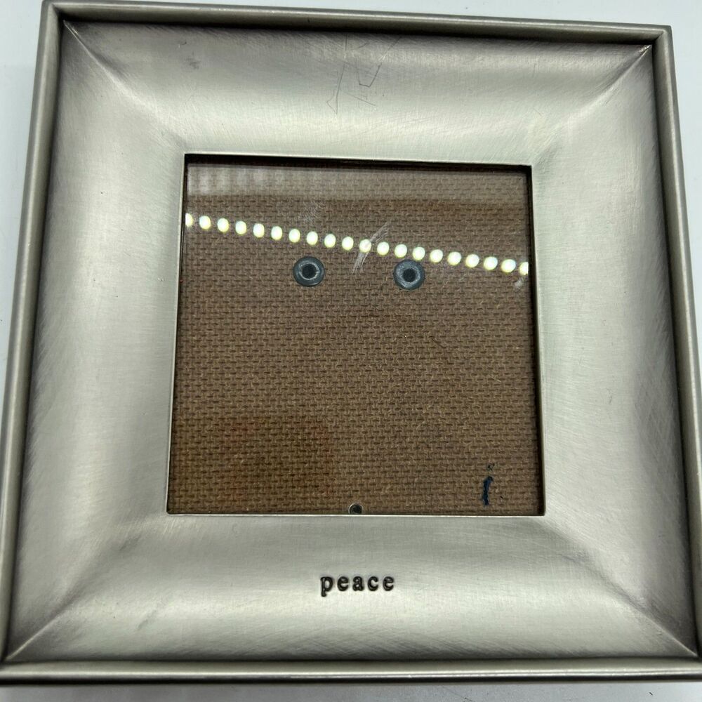 Pottery Barn SENTIMENT Photo Picture Frame peace 6" Brushed Silver Friends